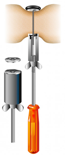 PRF-Werkzeug zum Ansetzen von Polsternägeln