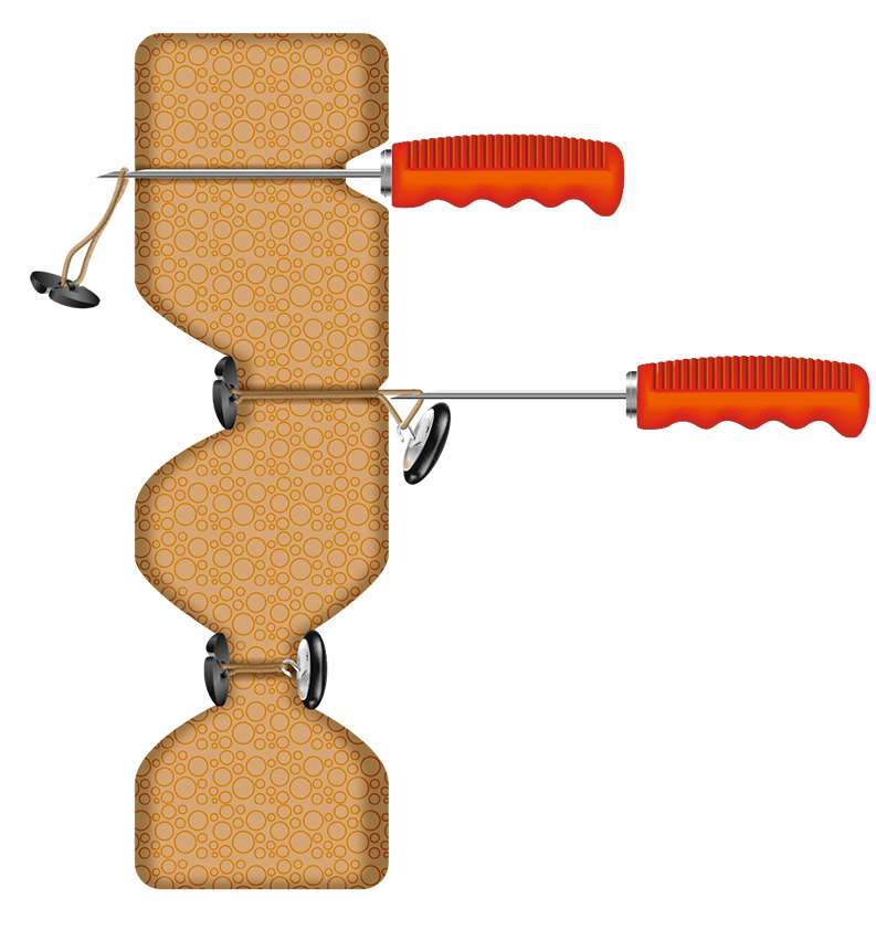 PHPF Polster Haken Plastikknopf upholstery hook plastic button